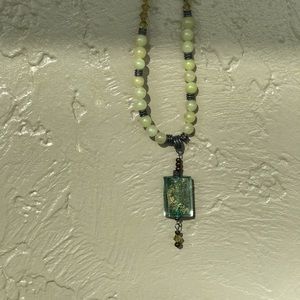 Green necklace metal spacers and Lampwork Sale!!!